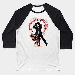 Romantic Dance: Silhouetted Couple's - Valentine's Day Baseball T-Shirt